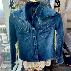 Lucky Brand Western Jean Shirt with Turquoise Buttons